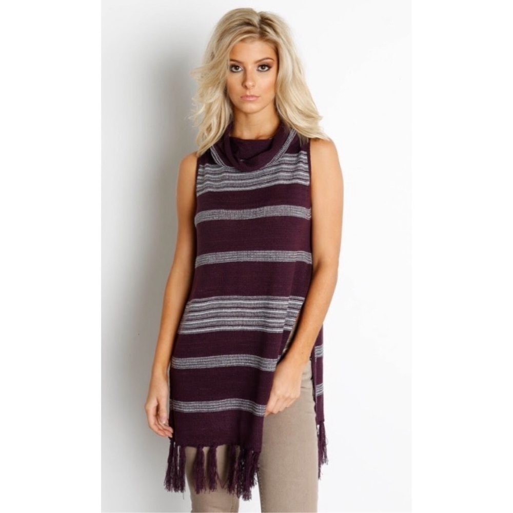 šBB DAKOTAš Mercer Turtleneck Striped Fringe⦠- Picture 3 of 9